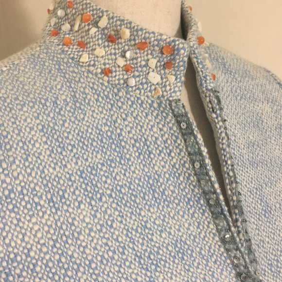 CACHE TWEED Embroidered Blue Blazer/ Jacket - Picture 3 of 8